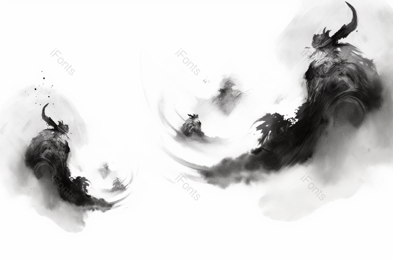 奇特的特别的水墨画黑白背景,插画/手绘图,插画/手绘图库,插画/手绘图下载,插画/手绘